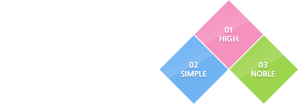 01. HIGH 02. SIMPLE 03. NOBLE